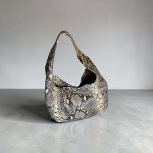 Michael Kors Fulton Python Embossed Leather Hobo Shoulder Bag Snakeskin Vintage